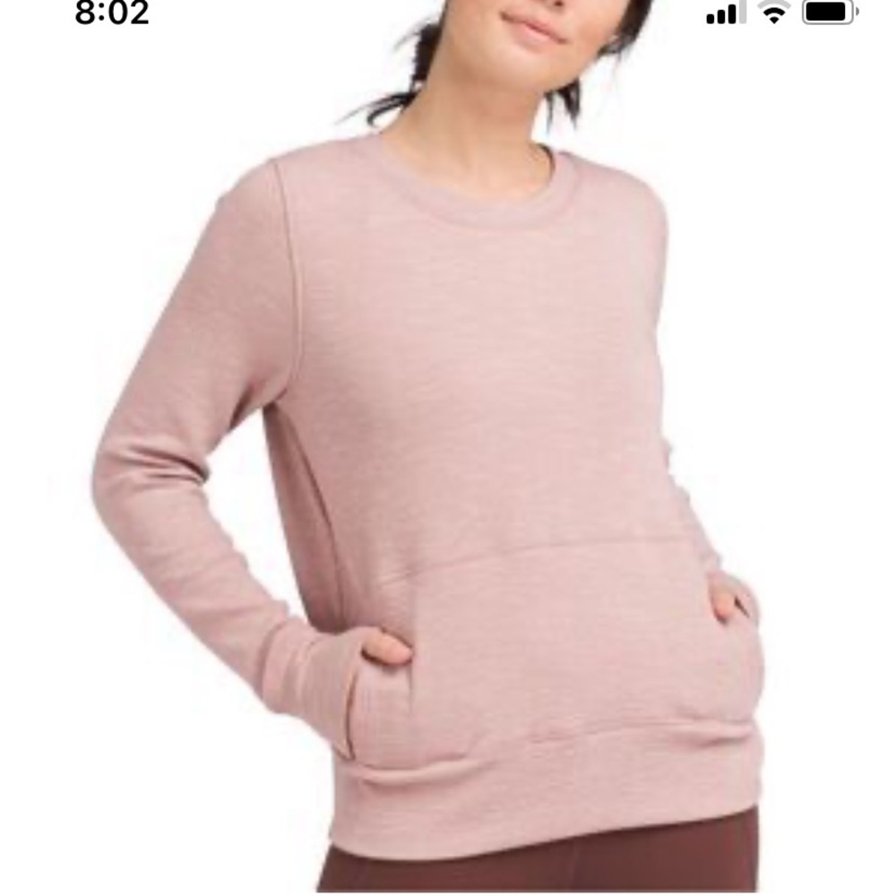 Prana Aya Gravel dusty pink crewneck sweatshirt Athleisure Medium